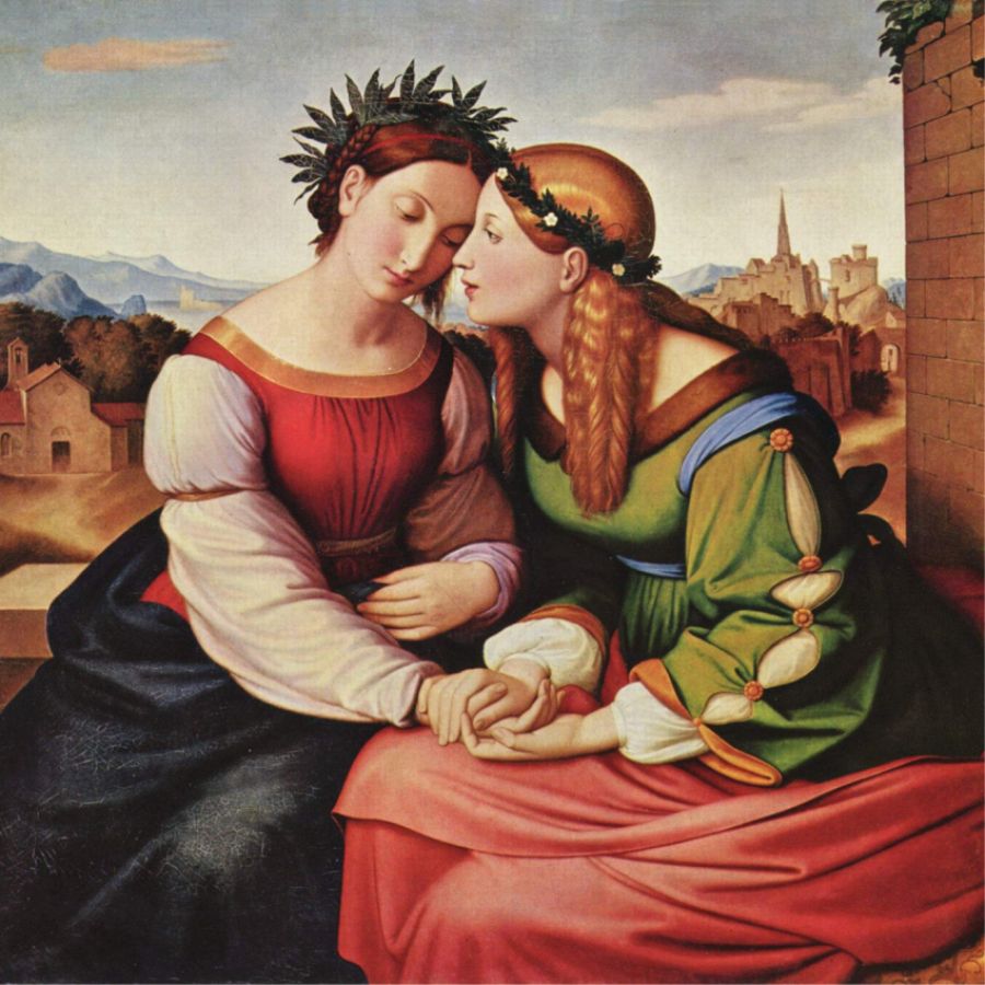 „Italia und Germania“ allegorisches Gemälde des Malers Friedrich Overbeck aus dem Jahre 1828.