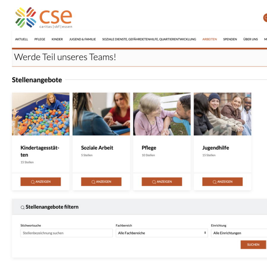Bild zum Thema: Neues Stellenportal für die Caritas-SkF-Essen (cse)